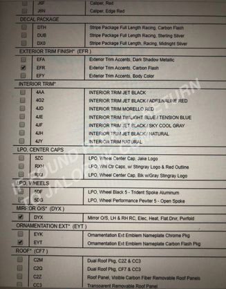 Illustration for article titled Colors, Options for Mid-Engine Corvette Detailed in Apparently Leaked Order Guide